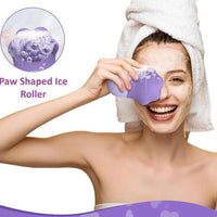 Paw Shaped Ice Roller for Face with Scrubber - Glowing Skin & Puffy Eyes