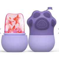 Paw Shaped Ice Roller for Face with Scrubber - Glowing Skin & Puffy Eyes